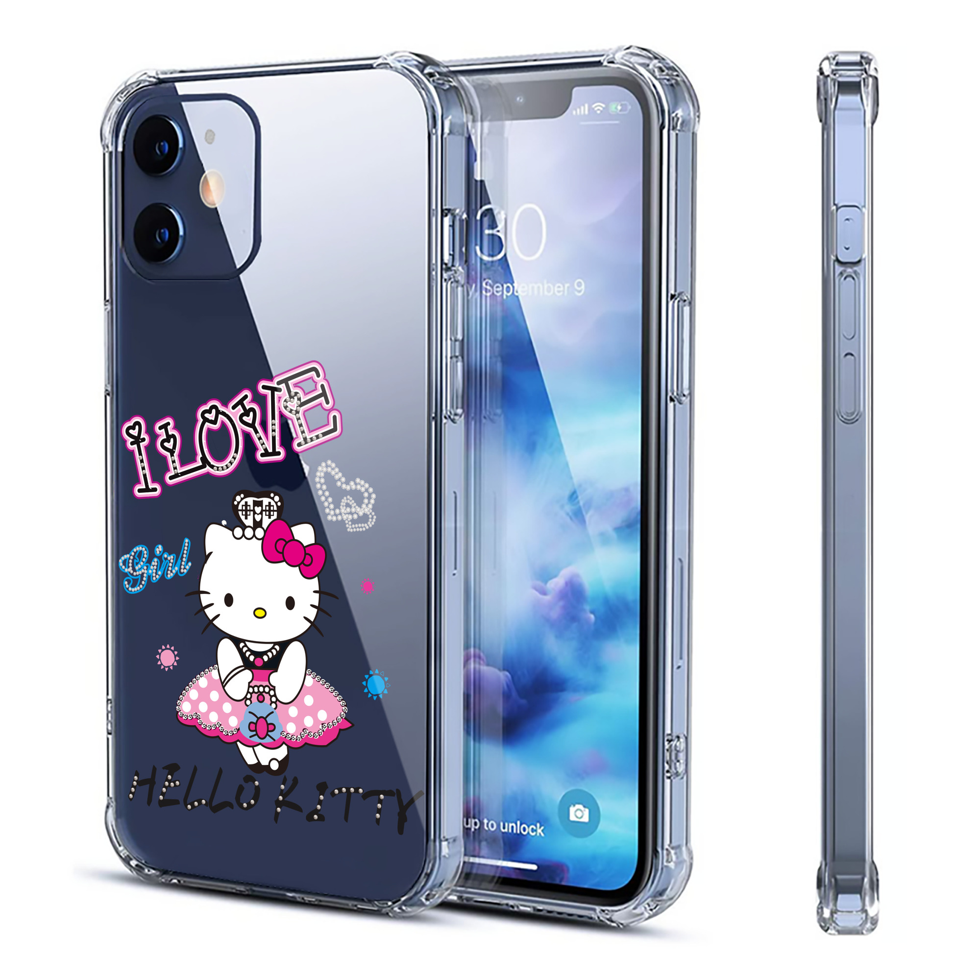 （画像用） Hello Kitty ハローキティ 【iPhone 12シリーズ対応】透明スマホケース（クリアソフトケース）